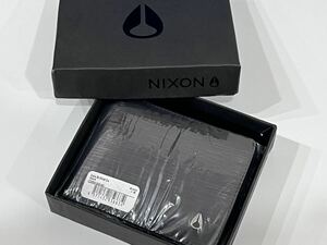 1 jpy start new goods * unused * unopened Nixon Nixon folding twice purse black black men's wallet box attaching 