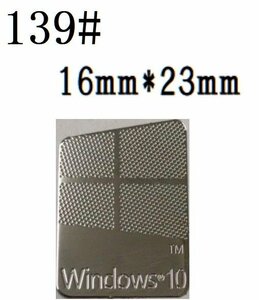 139# 【windows10 金属銀 】エンブレムシール　■16*23㎜■ 条件付き送料無料