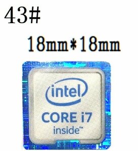 43# 六代目【CORE i7】エンブレムシール　　　■18*18㎜■ 条件付き送料無料