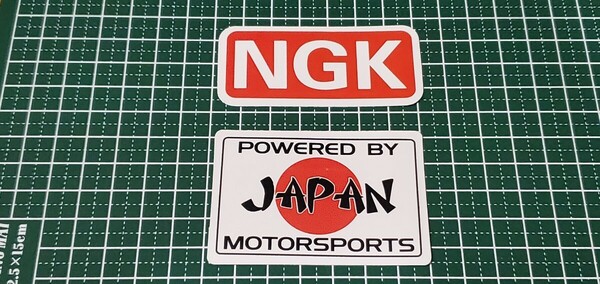 防水 カーステッカー バイクステッカー スマホステッカー シール 面白 ジョーク NGK JAPAN 日本国旗 モータースポーツ パワーレッド