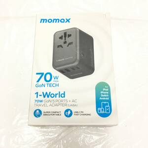 【1円オークション】 MOMAX 海外旅行用電源変換プラグ 6台同時充電 PD 70W GaN 急速充電 マルチ変換プラグ 全世界対応 TS01B002348