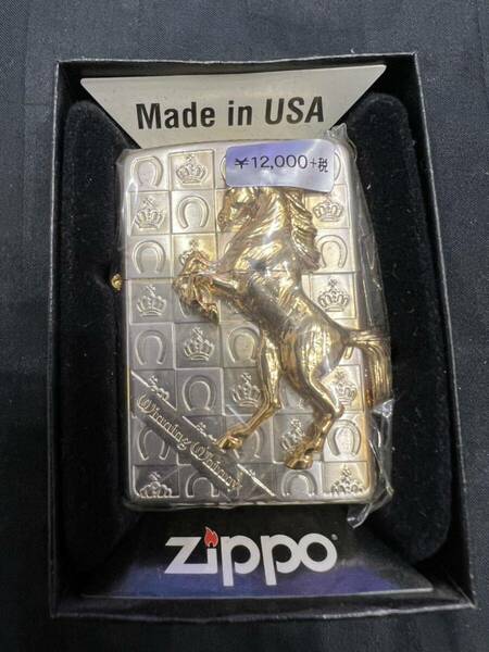 新品未使用　ZIPPO ジッポー　ウイニングウィニー グランドクラウン 馬　ホース　動物　アニマル　ライター　シルバー×ゴールド