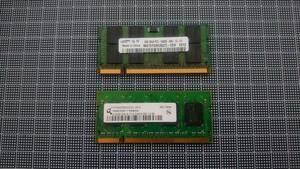 【ジャンク】ノートPC用メモリ PC2-5300 (DDR2-667) 2GB & 512MB