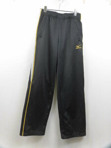 MIZUNO Mizuno pants jersey bottoms waist rubber Logo embroidery side line pants black × white × yellow black × white × yellow S size 