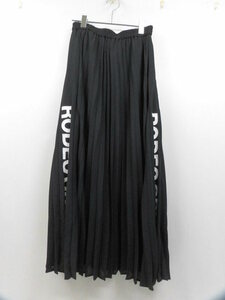 RODEO CROWNS ロデオクラウンズ サイドロゴプリント ロングギャザースカート ロングスカート ウエストゴム ブラック 黒 フリーサイズ