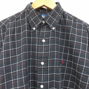 Ralph Lauren ラルフローレン BLAKE チェックシャツ ボタンダウンシャツ ポニー刺繍 柄 長袖 トップス ブラック 黒 Mサイズの画像2