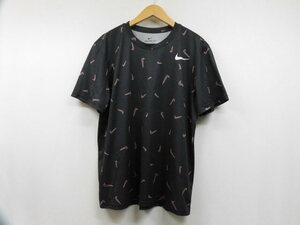 NIKE ナイキ THE NIKE TEE ドライフィット DRI-FIT 半袖 Tシャツ ロゴマーク 総柄 ブラック 黒 メンズ XLサイズ