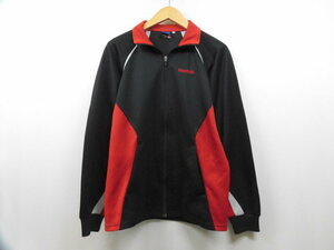 Reebok リーボック ジャケット ジャージ フルジップ ロゴ刺繍 長袖 スポーツウェア ブラック×レッド 黒×赤 メンズ Sサイズ