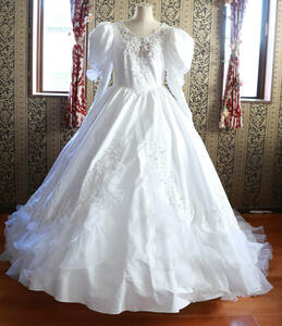  Mai pcs .. make long sleeve antique dress high class wedding dress 13 number LL size white 