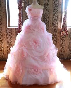  light pink. high class wedding dress 9 number M size pink color dress 