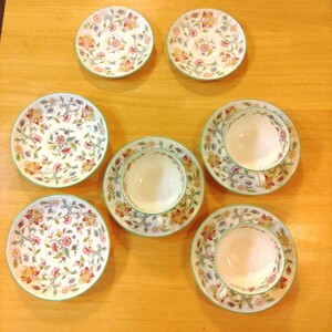 イギリス MINTON ミントン HADDON HALL ティーカップ ×3個　ソーサー 大×5個　小×2個 小皿