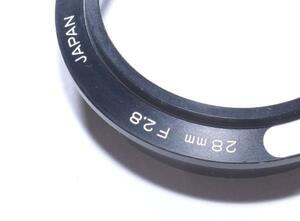 【M139】MINOLTA LENS SHADE 28mm F2.8 キズスレ打痕塗装落ちハゲ歪み使用感劣化強い