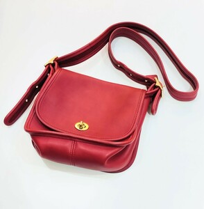 * rare * COACH Old Coach shoulder bag leather bordeaux 9965