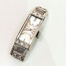 INVICTA　インビクタ　K14WG 　585 　金無垢　ラインストーン　17石　 手巻き　腕時計　稼働　スクエア_画像2