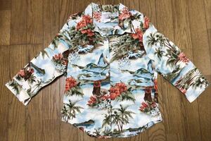 USA製ビンテージ★Hawaiian Sunset Series アロハシャツ Sサイズ★ハイビスカス 花柄　