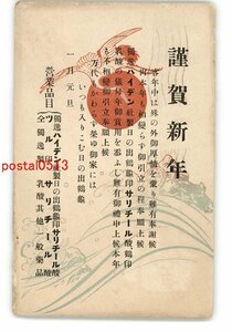 Art hand Auction XyO1015●Рекламная открытка в Осаке Новогодняя открытка Танабэ Гохэй Шотэн *В полной готовности *Повреждена [Открытка], античный, коллекция, разные товары, Открытка