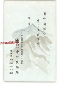 XyQ3089●東京 広告絵葉書 暑中見舞 中村廣商店 *傷み有り【絵葉書】