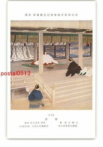 XyP3465●明治神宮外苑聖徳記念絵画館 壁画 踐祚 川崎小虎 *傷み有り【絵葉書】