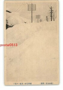 XyW7534●新潟 高田市街の雪景 積雪電柱とその高さを競ふ *傷み有り【絵葉書】