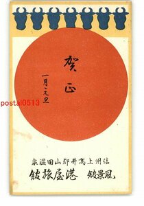 Art hand Auction XyX0434 ● Postal publicitaria de Nagano Tarjeta de Año Nuevo Yamada Onsen Minatoya Ryokan *Dañada [Postal], antiguo, recopilación, bienes varios, Tarjeta postal