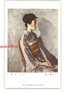 XZD1142●女優の像 木下孝則 春陽会第5回展覧会出品 *傷み有り【絵葉書】