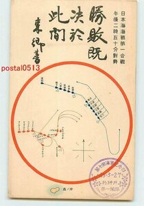 Xp2893●日本海海戦第一合戦図【絵葉書】