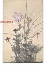 Xs1729●花絵葉書 朝顔 手彩色【絵葉書】_画像1