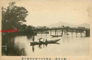 A7436●熊本 水前寺の下流江津湖の景【絵葉書】