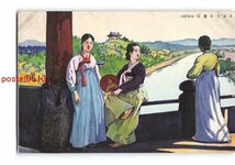 Xu4885●朝鮮 高楼の夕涼み 【絵葉書】_画像1