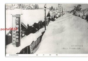 Xv9799●新潟 雪の小出【絵葉書】