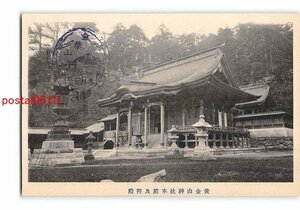 XyD6503●宮城 黄金山神社本殿及拝殿【絵葉書】