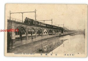 XyH1984●東京 高架鉄道 機関車 *傷み有り【絵葉書】