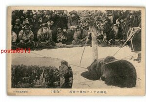 XyI8094●北海道 アイヌ熊祭の実況 白老 *傷み有り【絵葉書】