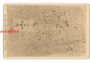 XyO8376●新潟 越後 国幣中社弥彦神社再建設計図 その2平面図 *傷み有り【絵葉書】