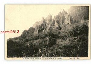 XyQ2547●群馬 妙義山 金洞山 一本杉 茶屋下より金洞山一体奇岩石門遠望 *傷み有り【絵葉書】