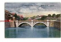 XyS5726●東京 帝都の桜花 皇居二重橋 *傷み有り【絵葉書】_画像1