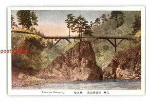 XyW4001●群馬 上州 川原湯温泉 弁天橋 *傷み有り【絵葉書】