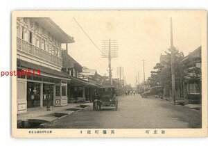 XyZ1392●山形 新庄町 萬場町通り *傷み有り【絵葉書】