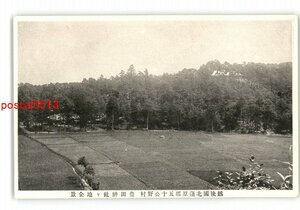 XZD5720●新潟 越後国北蒲原郡五十公野村 豊田神社社地全景 *傷み有り【絵葉書】