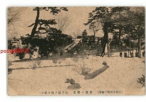 XZG6567●東京 近衛歩兵第2連隊 庭園の雪 御手植松 *傷み有り【絵葉書】