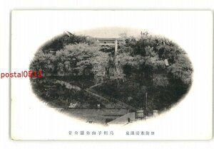 XZG4967●山形 羽前赤湯温泉 烏帽子山公園全景 *傷み有り【絵葉書】