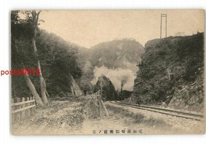 XZH6133●北海道 定山渓切割附近の景 機関車 *傷み有り【絵葉書】