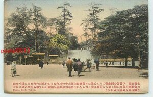 xf7452●東京 手彩色 上野公園 *剥離有り【絵葉書】