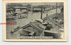 Xi1077●東京 明治43年大洪水 浅草町出水の惨状【絵葉書】