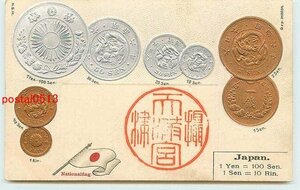 Xm5938●日本国硬貨アート【絵葉書】