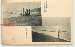 Xb0092●静岡 社員旅行？ 興津海岸より三保の松原【絵葉書】