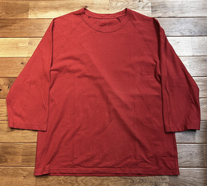 visvim ビズビム CLUBHOUSE TEE 3/4 UネックTシャツ COLOR:RED SIZE:5 品番:0117205010016