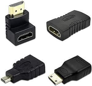 HDMI変換アダプタ コネクター 4種類セット HDMIケーブルコネクタアダプターキット HDMI 接続 変換 延長 コネクタ