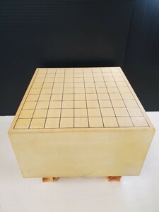 将棋盤 木製 天然木 へそ あり 脚付 厚さ 約17.7cm