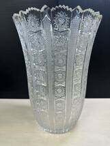 〇 LEAD CRYSTAL リードクリスタル クリスタル ガラス製 花瓶 花入 花器 フラワーベース 箱付き 高さ 約30cm_画像6